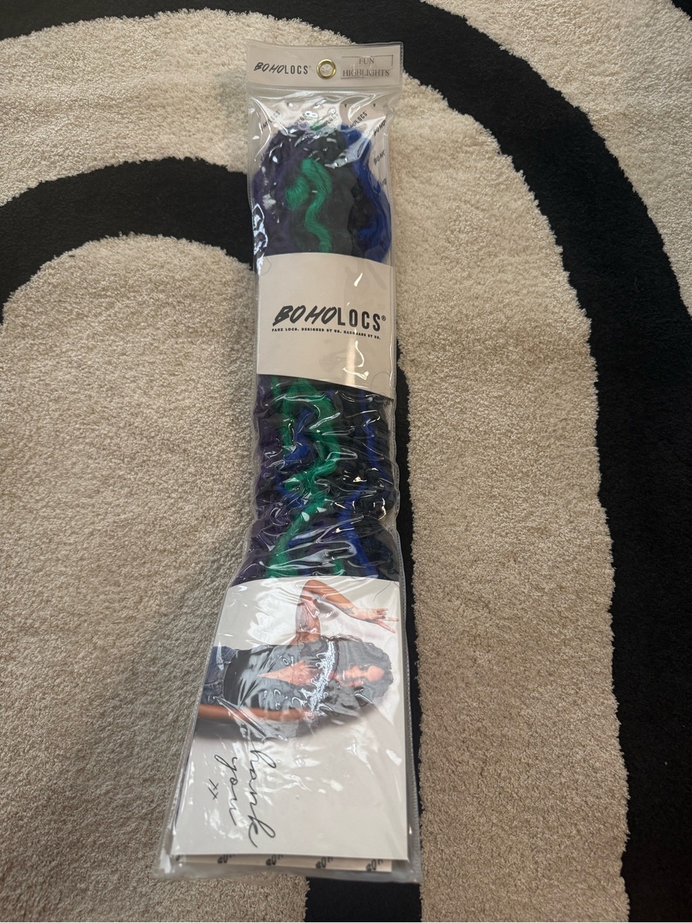 Boholocs Wavy Hair Extensions - Blue, Green, Purple